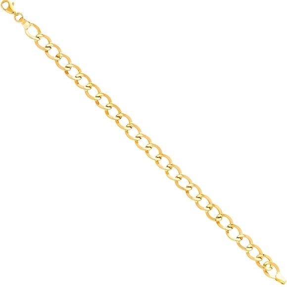 14K Solid Yellow Gold Link Bracelete 7.5' inches - Picture 1 of 2